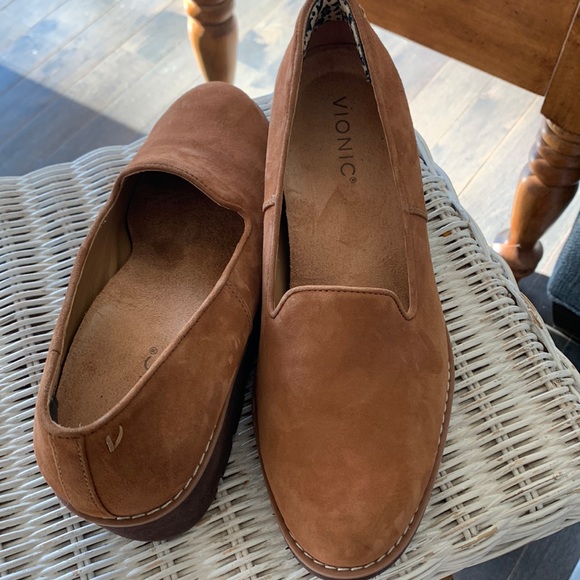 Vionic Shoes - Vionic tall brown loafers.